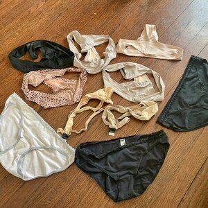 5 Pairs Women's OS Chantelle Thongs + 3 DKNY Donna Karan Medium Panties